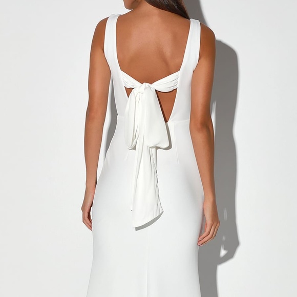 NEW LULUS This Bliss IVORY Sleeveless TIE-BACK Mermaid Maxi WEDDING DRESS Gown - Picture 16 of 16